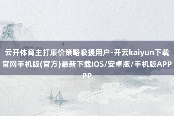 云开体育主打廉价策略吸援用户-开云kaiyun下载官网手机版(官方)最新下载IOS/安卓版/手机版APP