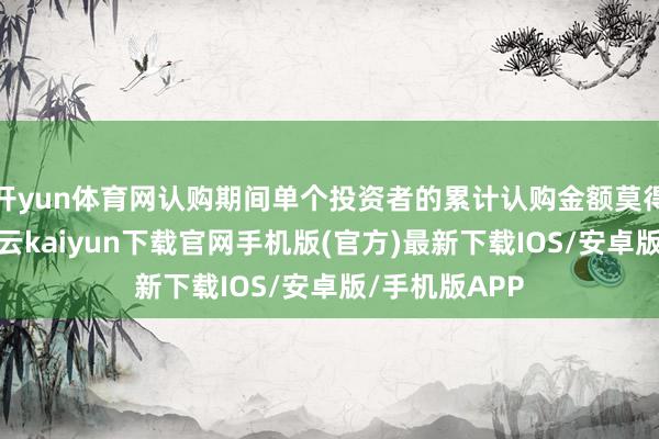 开yun体育网认购期间单个投资者的累计认购金额莫得上限死心-开云kaiyun下载官网手机版(官方)最新下载IOS/安卓版/手机版APP